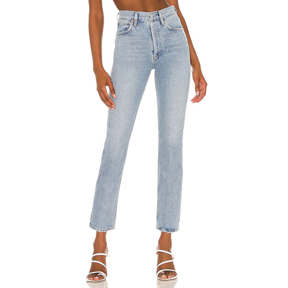 AGOLDE Riley High Rise Straight Crop Jean Dimension Wash
